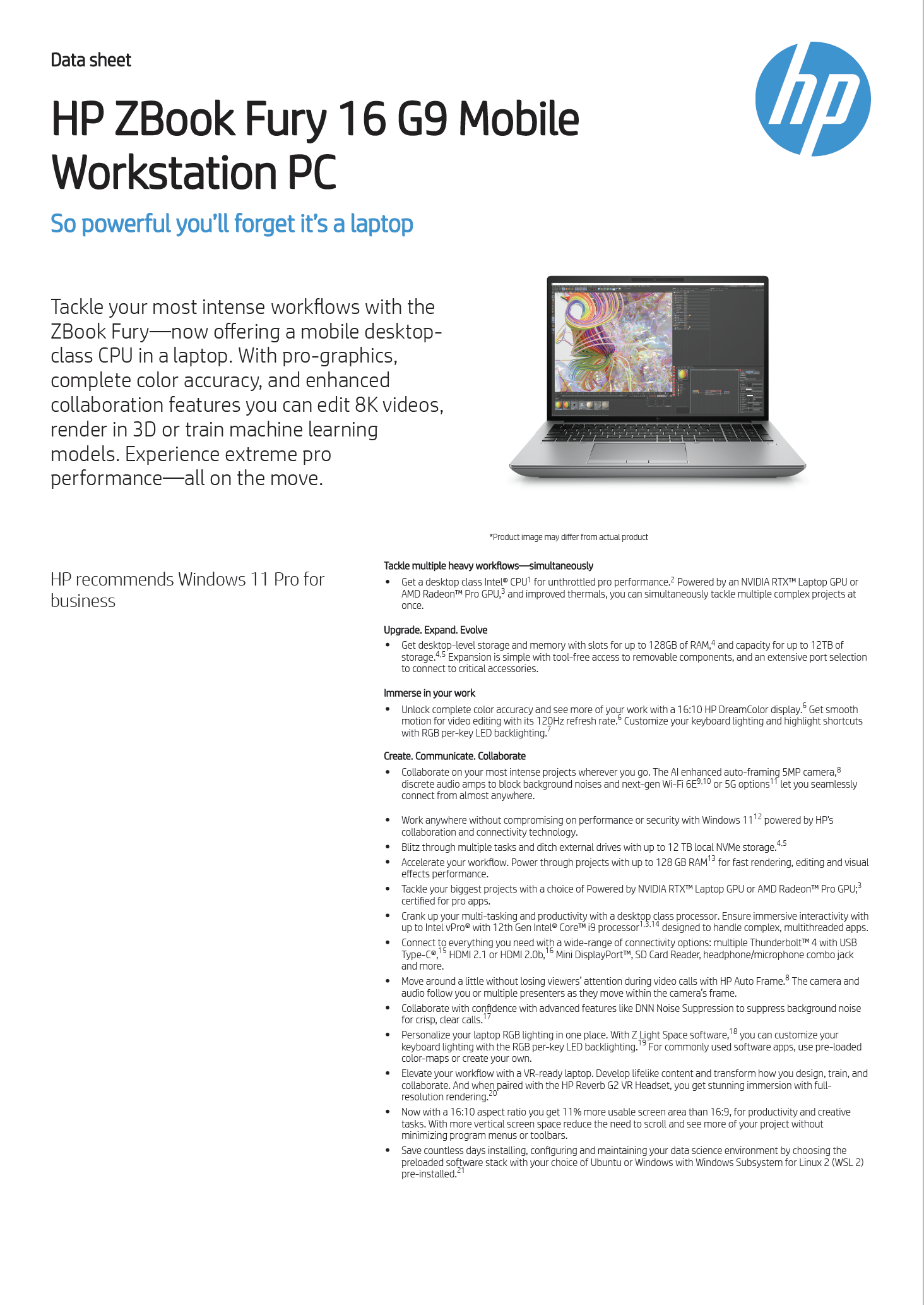 HP ZBook Fury 16 G9 16" 2