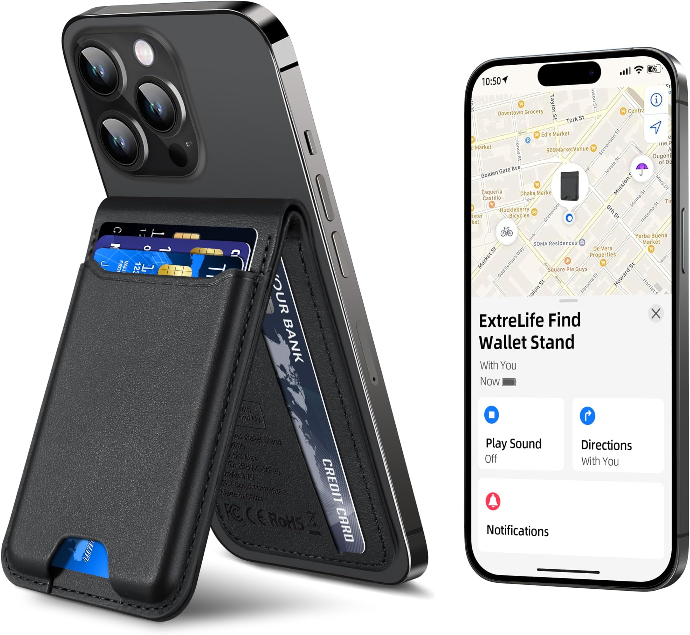 iDeal Of Sweden iPhone 14 Pro Max - Leather Magnet Wallet + - Black 2