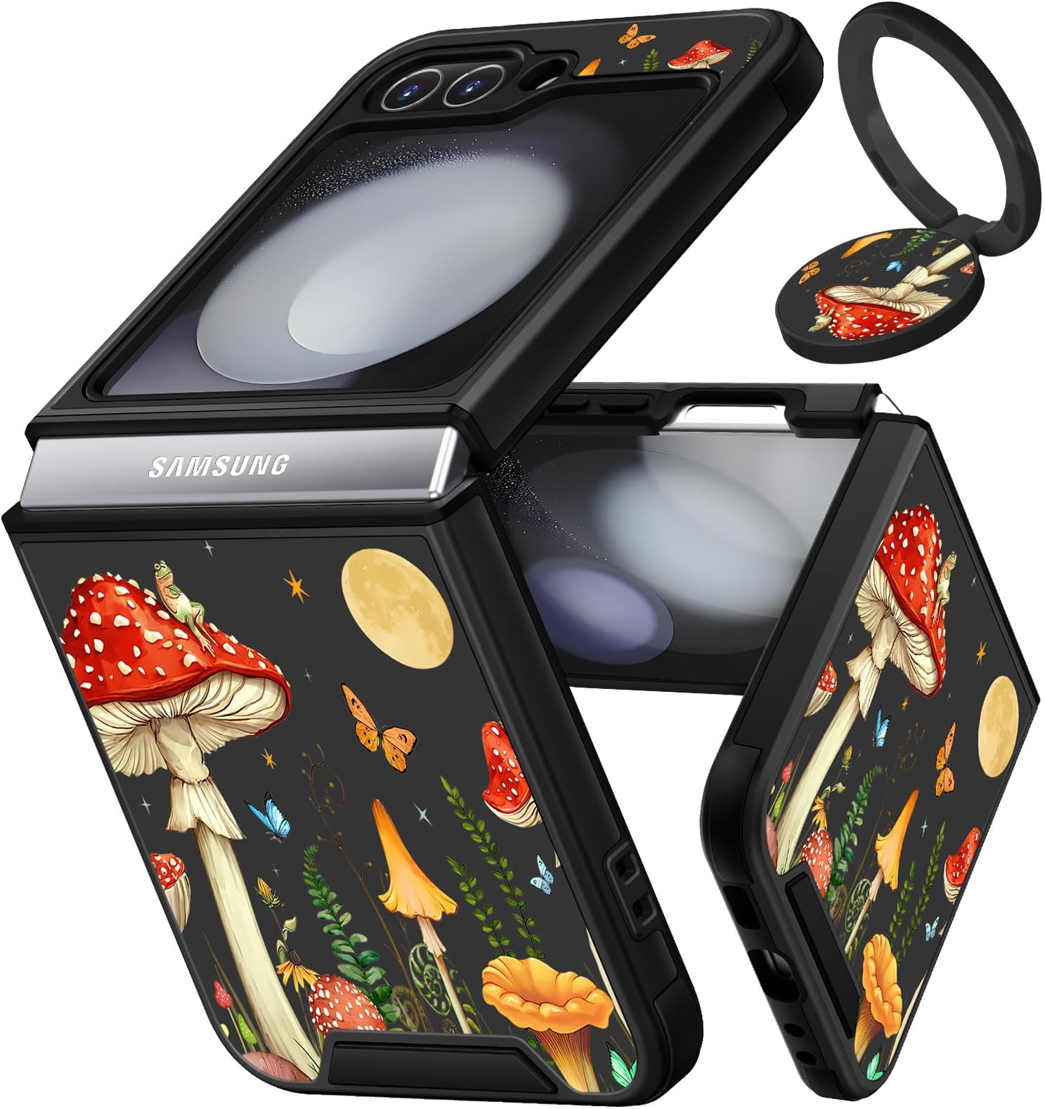 Samsung Galaxy Z Flip5 - Silicone Case with Ring - Cream 3