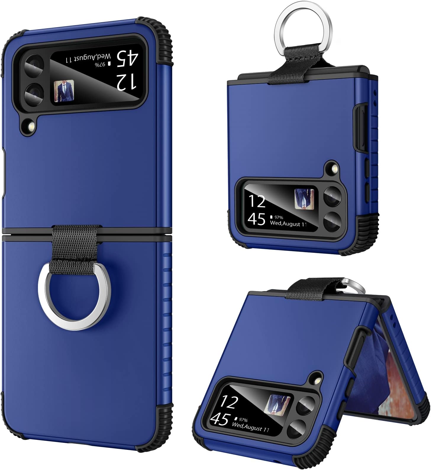 Samsung Galaxy Z Flip5 - Silicone Case with Ring - Indigo 2