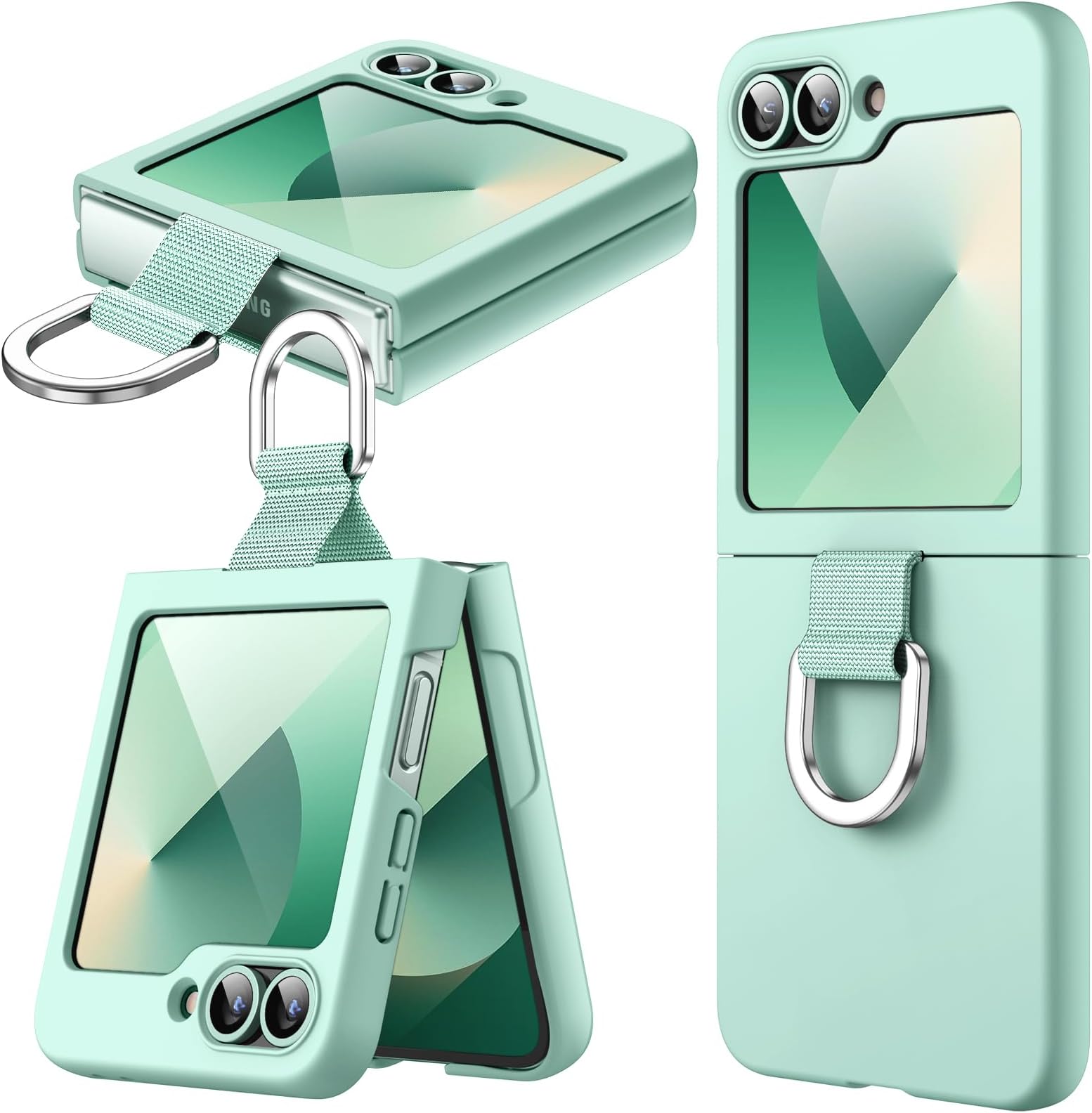 Samsung Galaxy Z Flip5 - Silicone Case with Ring - Mint