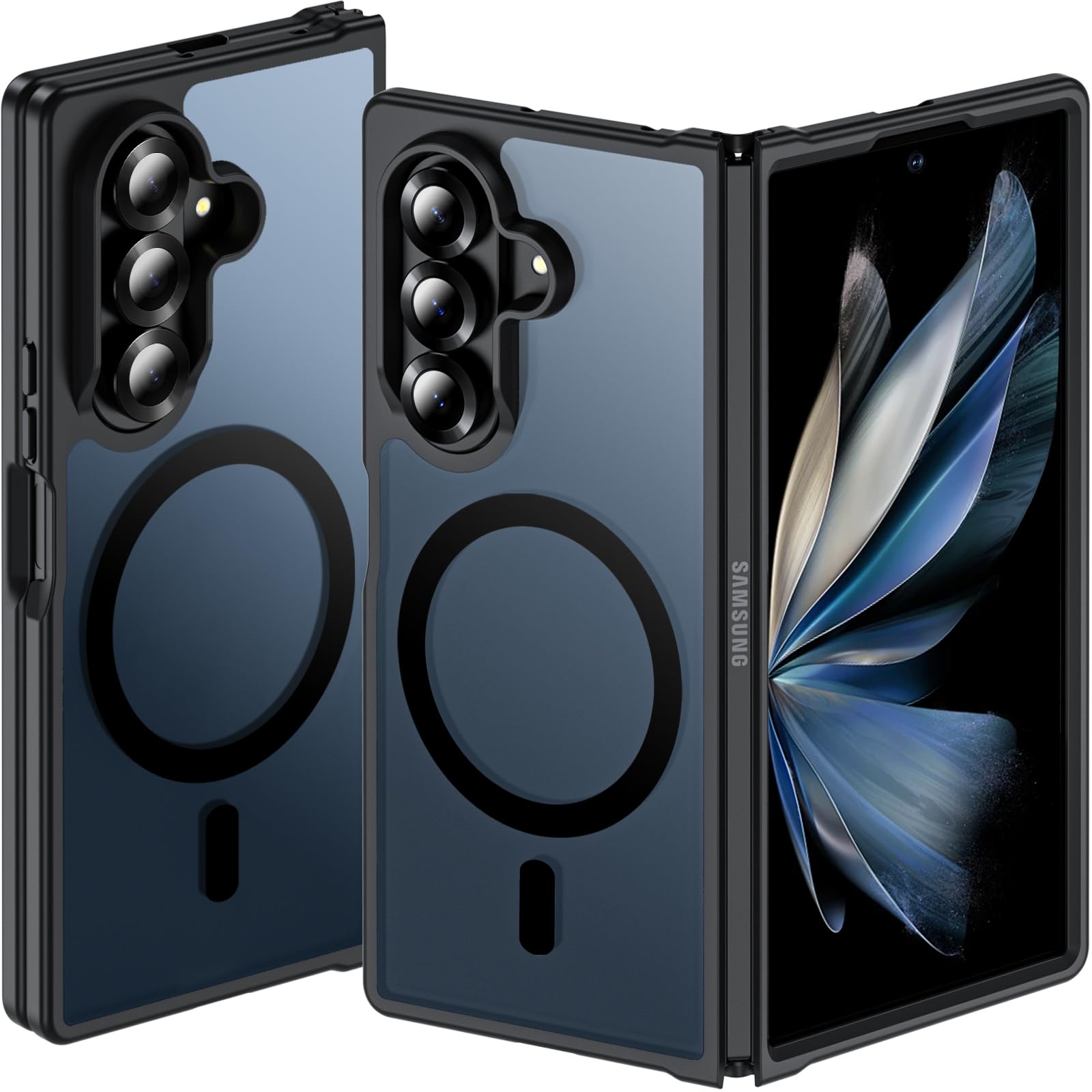 Samsung Galaxy Z Fold 4 - Silicone Cover with Ring - Bora Purple 3