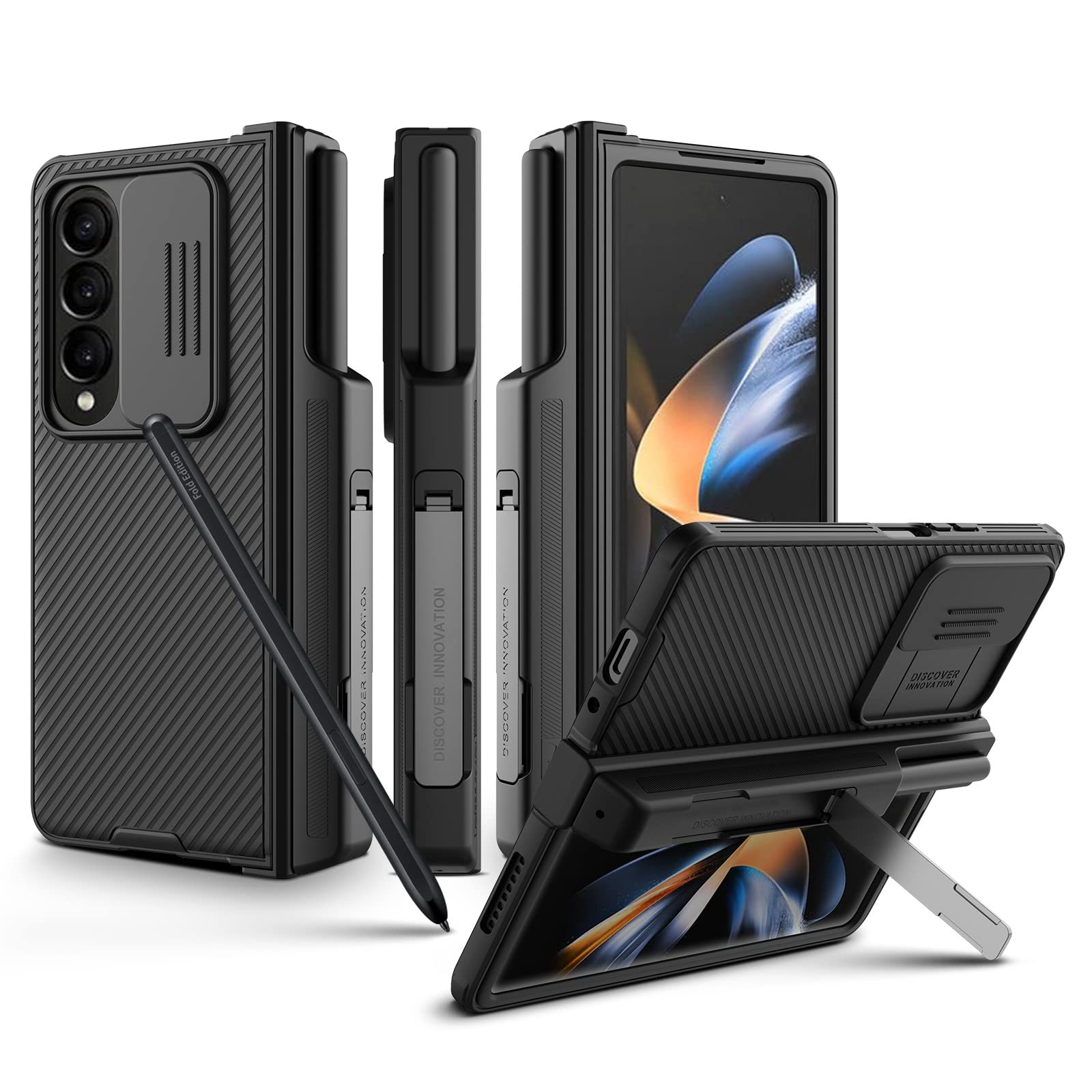 Samsung Galaxy Z Fold 4 - Slim Standing Cover - Black 3