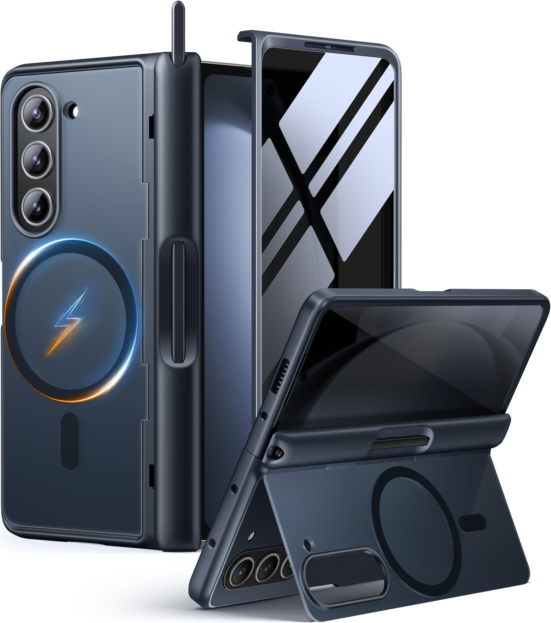 Samsung Galaxy Z Fold5 - Standing Case with Strap - Black 2